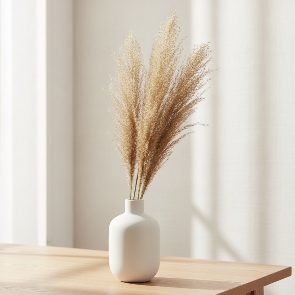 Sušená tráva Silvergrass neboli Miscanthus v přírodním odstínu